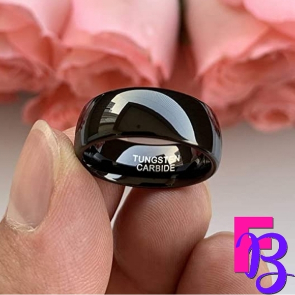 FingerBlingers Other - *NEW!* Size 9 8mm Black Tungsten Carbide Wedding Band